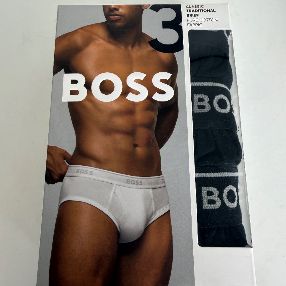 HUGO BOSS Men's 3-Pack Classic Traditional Brief Pure Cotton US M EU L